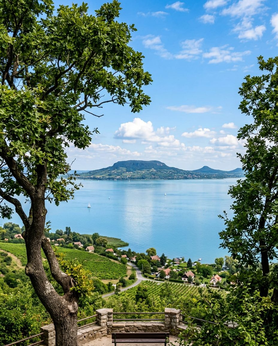 Fonyódi kilátás a Balatonon át a Badacsony felé